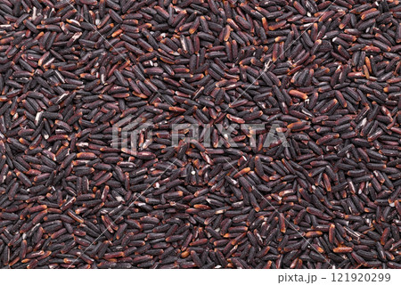 Organic rice berry or purple rice texture background, Thai rice 121920299