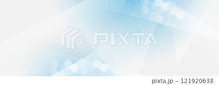 Soft Blue Abstract Background with Hexagonal Patterns 121920638