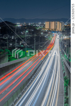 大塚海岸に向かう車の光跡 蒲郡市 121920715