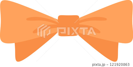 Stylish light orange bow tie featuring a neatly tied knot at the center, adding a touch of sophistication and elegance to any formal or casual attire 121920863