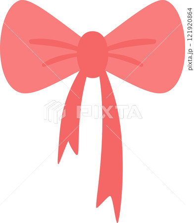 Pink bow with hanging ribbons, creating a festive and decorative element perfect for celebrations, gifts, or special occasions, adding a touch of elegance and charm 121920864