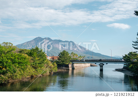 Gionnosu Park and Sakurajima volcano island in Kagoshima, Japan 121921912
