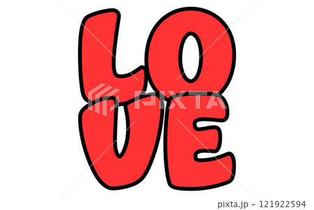 LOVEのロゴ、シンプルでかわいいバレンタインアイコン 121922594