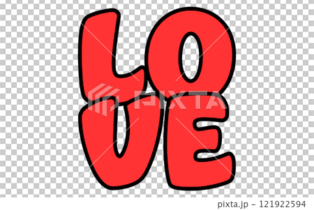LOVEのロゴ、シンプルでかわいいバレンタインアイコン 121922594