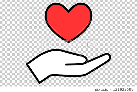 A heart held in the palm of your hand, a simple and cute Valentine's Day icon 121922599