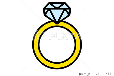 ダイヤの指輪、シンプルでかわいいバレンタインアイコン ダイヤの指輪、シンプルでかわいいバレンタインアイコン 121922611