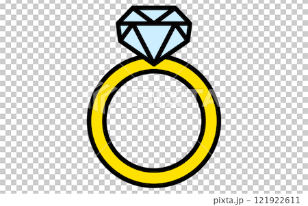 ダイヤの指輪、シンプルでかわいいバレンタインアイコン ダイヤの指輪、シンプルでかわいいバレンタインアイコン 121922611