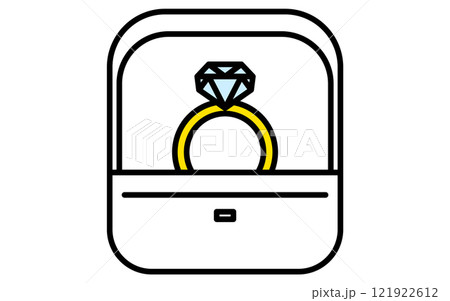 ダイヤの指輪、シンプルでかわいいバレンタインアイコン 121922612