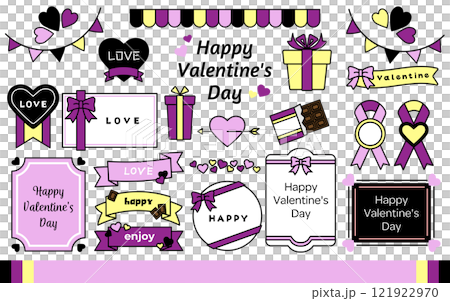 Valentine Frame B03 Purple Yellow Black Valentine Frame B03 Purple Yellow Black 121922970