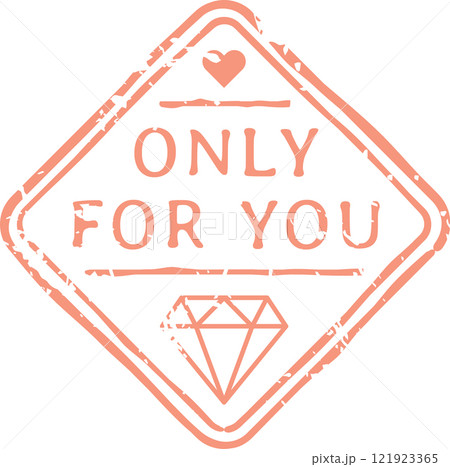 Vintage pink stamp featuring diamond and heart icons, expressing love, affection, and exclusivity with the phrase only for you. Perfectly capturing romance and special moments Vintage pink stamp featuring diamond and heart icons, expressing love, affection, and exclusivity with the phrase only for you. Perfectly capturing romance and special moments 121923365