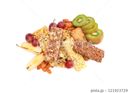 PNG,Granola Bars with fresh fruit, isolated on white background 121923729