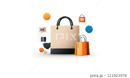 Bold Boxing Day sale banner with colorful vintage flat vector shopping symbols Bold Boxing Day sale banner with colorful vintage flat vector shopping symbols 121923976