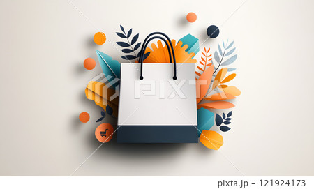 Boxing Day sale poster with colorful vector shopping icons and retro typography 121924173