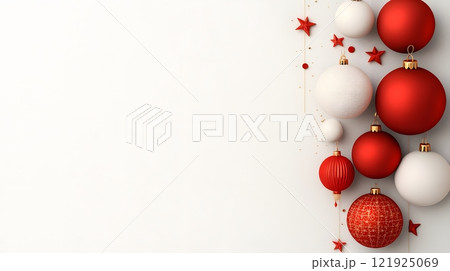 Decorative Chinese New Year greeting card with golden clouds, red banners, and intricate borders Decorative Chinese New Year greeting card with golden clouds, red banners, and intricate borders 121925069