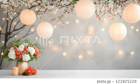 Elegant Chinese New Year dining table setup with red and gold tableware, flowers, and festive centerpieces Elegant Chinese New Year dining table setup with red and gold tableware, flowers, and festive centerpieces 121925229