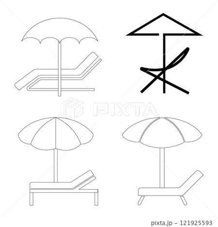 Sunbed icon vektor Sunbed icon vektor 121925593