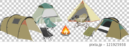 Illustration of the campsite Illustration of the campsite 121925938