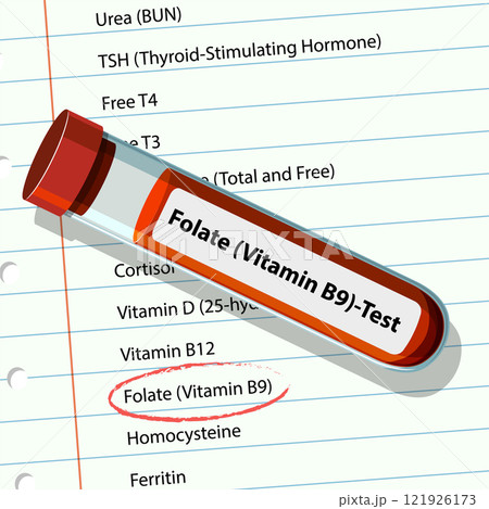 Folate Vitamin B9 Blood Test Illustration 121926173
