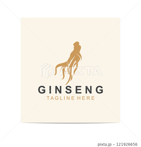 Ginseng logo herbal plant for medicine natural herbal design illustration idea 121926656