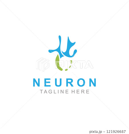 Neuron logo or nerve cell healthy abstract molecule illustration template design 121926687