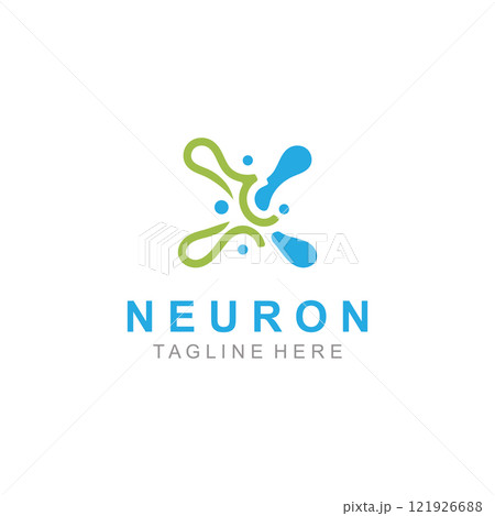 Neuron logo or nerve cell healthy abstract molecule illustration template design 121926688