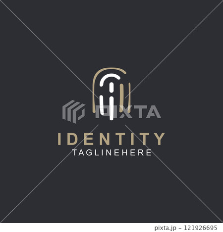 Fingerprint technology Logo Security system element symbol biometric template Fingerprint technology Logo Security system element symbol biometric template 121926695