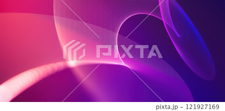 Dynamic shapes in shades of pink and purple create a captivating abstract background, perfect for use in creative projects or digital designs. 121927169
