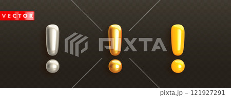 Glossy 3d exclamation mark icons in realistic style Glossy 3d exclamation mark icons in realistic style 121927291