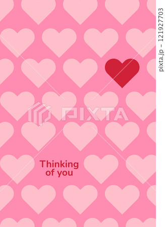 Thinking of You love card with stylish typography and heartfelt design. Perfect for romantic messages, thoughtful gestures, and customizable greeting cards. Vector illustration Thinking of You love card with stylish typography and heartfelt design. Perfect for romantic messages, thoughtful gestures, and customizable greeting cards. Vector illustration 121927703