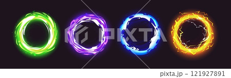 Magic game portals set isolated on black Magic game portals set isolated on black 121927891