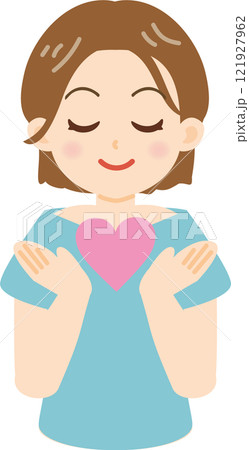 ハートを持つ女性 121927962