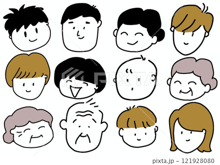 人の顔のイラスト素材 [121928080] - PIXTA