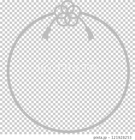 グレーのシンプルな水引の丸いフレーム グレーのシンプルな水引の丸いフレーム 121928253