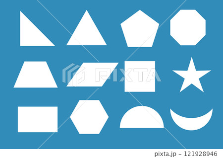 Geometric shapes colorful outline collection diagram element for education and business.  121928946