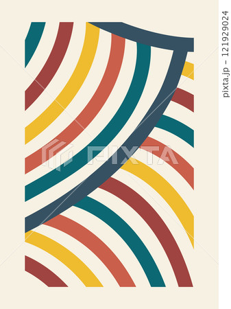 Modern abstract background with stripes. Retro geometric Scandinavian style poster Modern abstract background with stripes. Retro geometric Scandinavian style poster 121929024