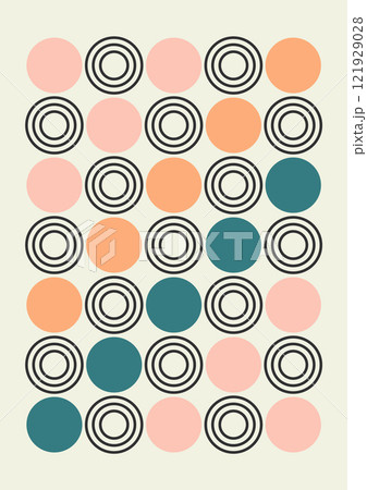 Minimalist aesthetic neutral colors poster. Modern aesthetic minimalist art. Retro artwork 121929028