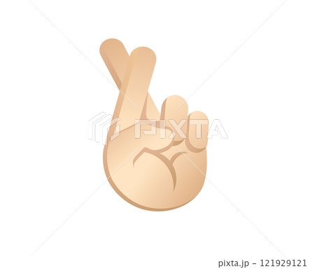 Gradient beige fingers crossed icon, gesture indicating luck Gradient beige fingers crossed icon, gesture indicating luck 121929121