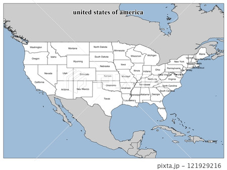 USA Map. Poster map of United States of America. Infographic design, USA with states 121929216