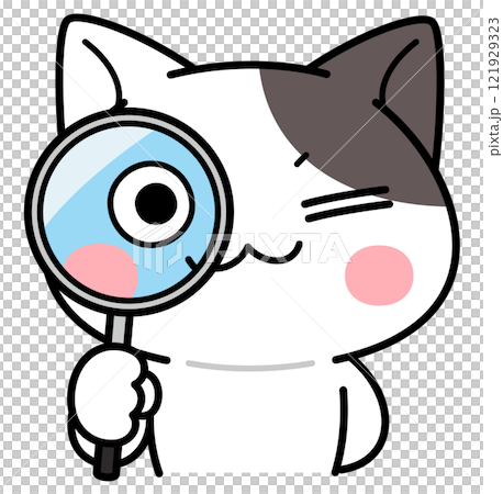 虫眼鏡を覗く猫＜上半身＞ 121929323