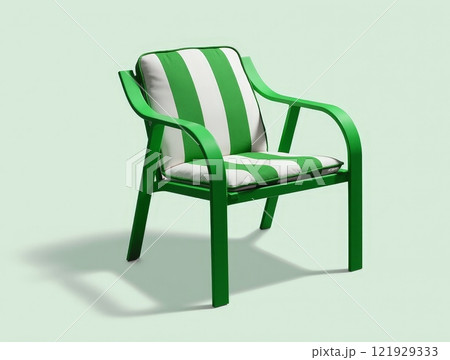 Colorful green and white striped chair adds charm to outdoor spaces and indoor decor Colorful green and white striped chair adds charm to outdoor spaces and indoor decor 121929333