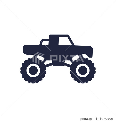 monster truck icon on white 121929596