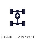 Electric car chassis icon, EV platform pictogram 121929621