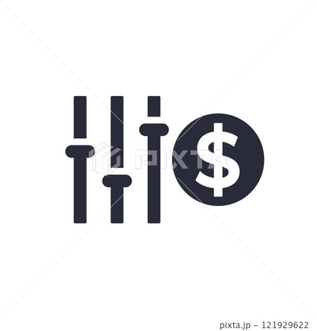 flexible price icon on white 121929622