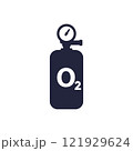 oxygen tank icon, gas cylinder pictogram on white 121929624