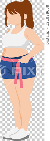 一個女人節食的插圖 121929639