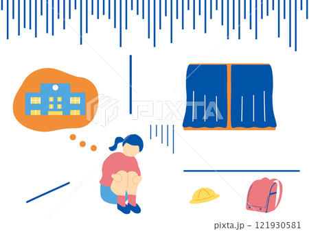 不登校に悩む女の子 不登校に悩む女の子 121930581