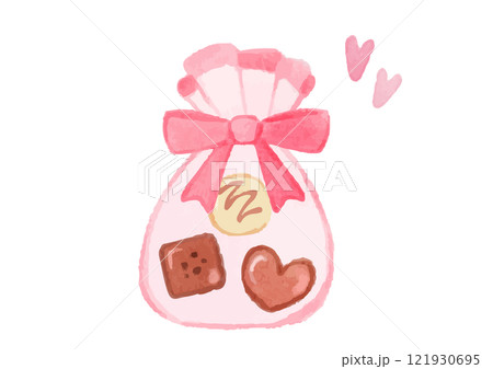 かわいい手作りチョコレートのイラスト 121930695