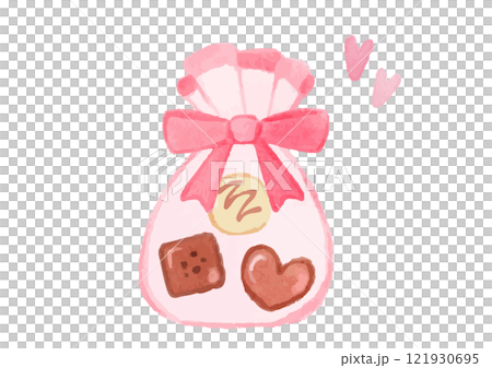 かわいい手作りチョコレートのイラスト 121930695