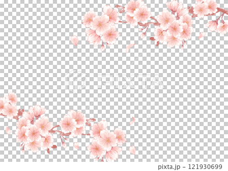美しい桜のフレームイラスト 121930699
