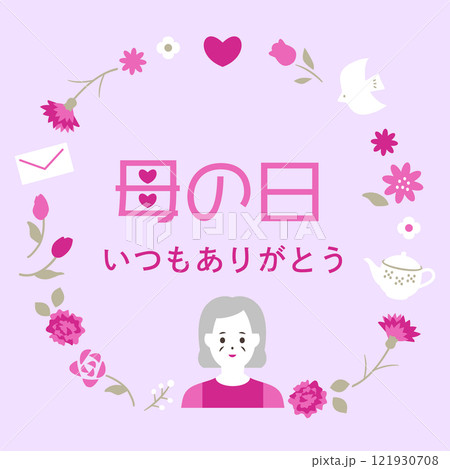 母の日の感謝のメッセージイラスト 121930708